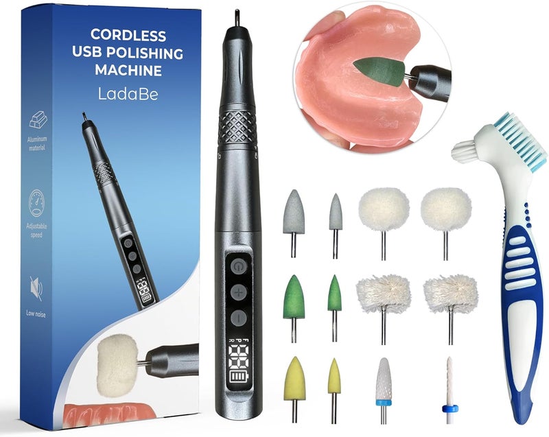 LadaBe Cordless USB Polishing Machine 35000 RPM, Helps Refine Edges for a Comfortable Fit, Remove Surface Stains, Edge Smoothing and Surface Finishing, Polishing Head Set with Step-by-Step Instructions, Gift - Image 1